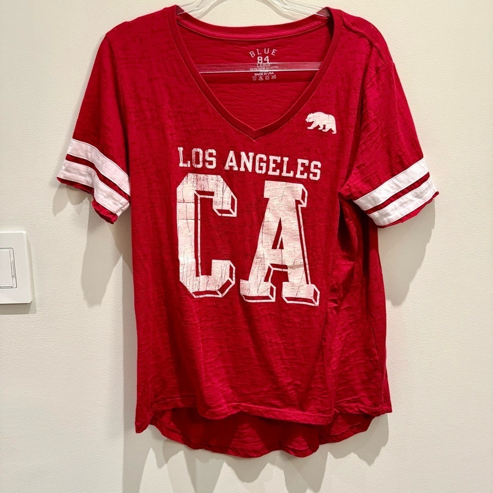 Blue 84 - Los Angeles CA Red & White T-shirt Size Large